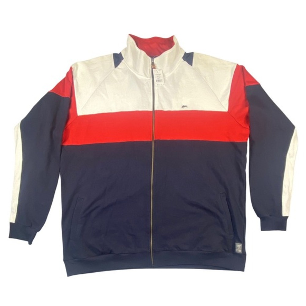 A. Tiziano Ralph Track Jacket Mens 5XL Navy Red‎ White Colorblock 81ATC0001 NWT